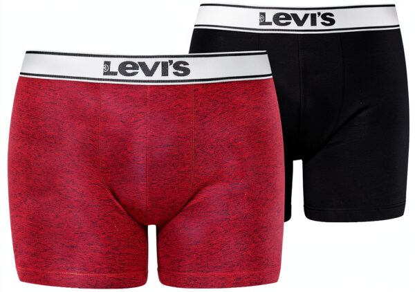 Levi's Boxer Homme - Coton bio, double poche, noir/rose S-XL-0