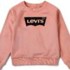 Levi's Kids Sweatshirt Logo Crew Fille 10-16 ans Blanc et Rouge-0