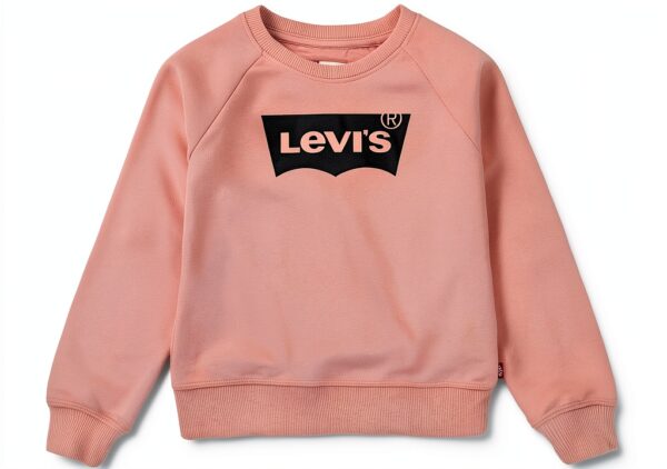 Levi's Kids Sweatshirt Logo Crew Fille 10-16 ans Blanc et Rouge-0