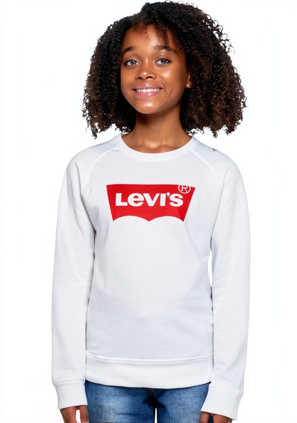Levi's Kids Sweatshirt Logo Crew Fille 10-16 ans Blanc Rouge-0