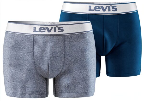 Levi's Boxer sous-vêtement Homme Bleu XL – Coton bio, double poche-0