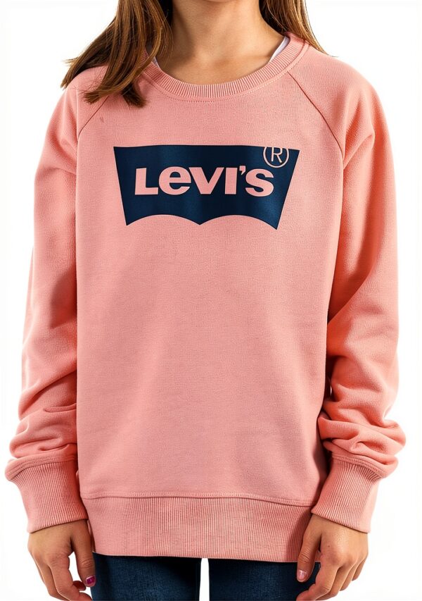 Levi's Kids Sweatshirt Logo Crew Fille 10-16 ans Blanc Rouge-1