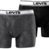 Levi's Boxer Homme - Coton bio, double poche, noir/rose S-XL-0
