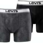 Levi's Boxer Homme - Coton bio, double poche, noir/rose S-XL-0
