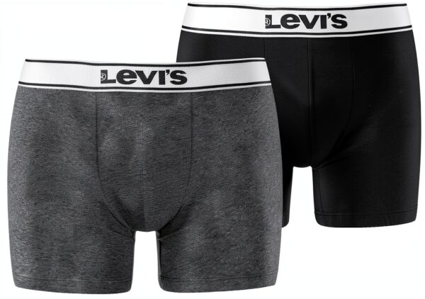 Levi's Boxer Homme - Coton bio, double poche, noir/rose S-XL-0