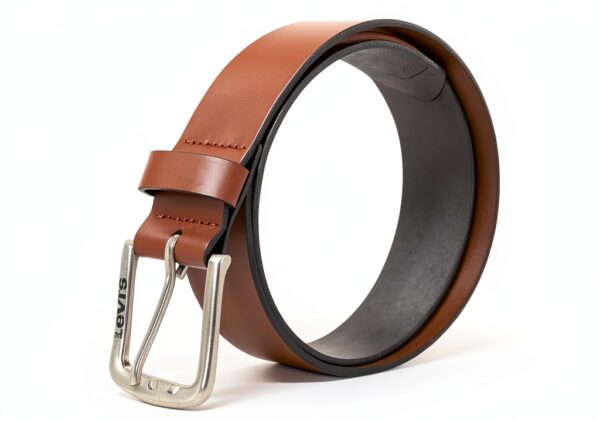 Ceinture Levi's Mixte en Cuir Bovin, Noir et Marron, Tailles 70-120-3