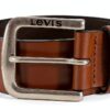 Ceinture Levi's Mixte en Cuir Bovin, Noir et Marron, Tailles 70-120-1